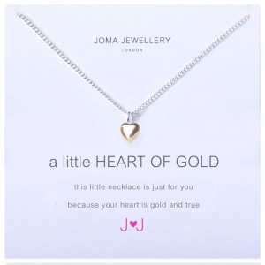 Joma jewellery a little heart of gold silver necklace