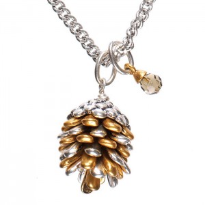 Hultquist Jewellery Bi Colour Fir Cone Crystal Long Necklace