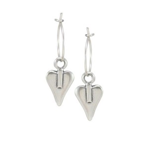 Danon Jewellery Mini Silver Heart Hoop Earrings