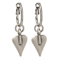 Danon Silver Heart Hoop Earrings