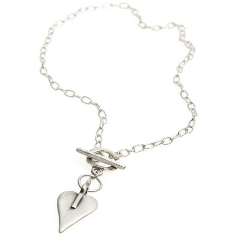 Danon Silver Mini Heart Short Necklace
