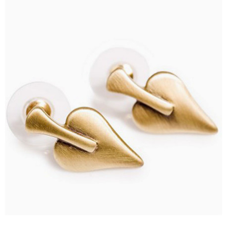 Danon Bronze Heart Stud Earrings