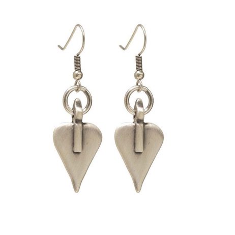 Danon Jewellery Silver Signature Heart Drop Earrings