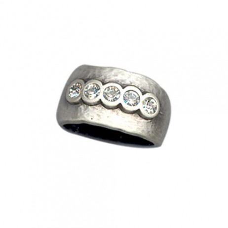 Danon Chunky Silver Swarovski Crystals Ring
