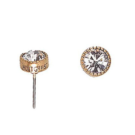 Hultquist Classic Gold Plated & White Swarovski Crystal Stud Earrings
