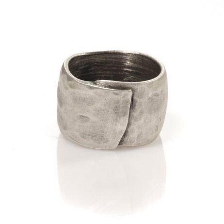Danon Textured Chunky Silver Wrap Ring