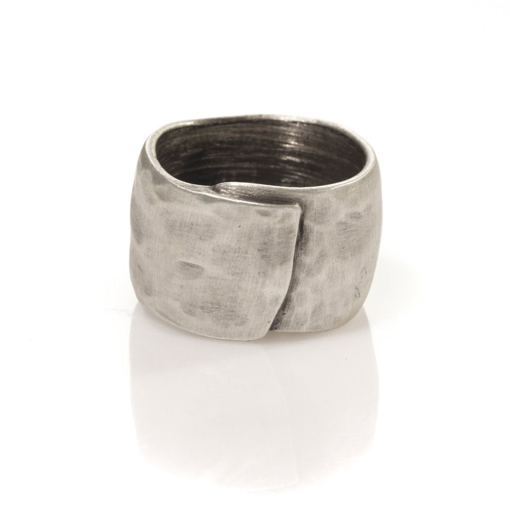 Danon Jewellery - Danon Textured Chunky Silver Wrap Ring