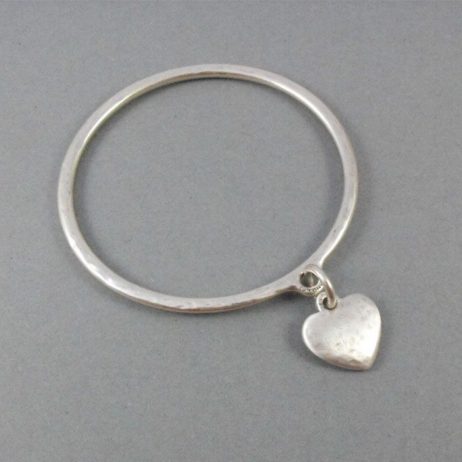 Danon Jewellery Silver Chunky Heart Bangle *
