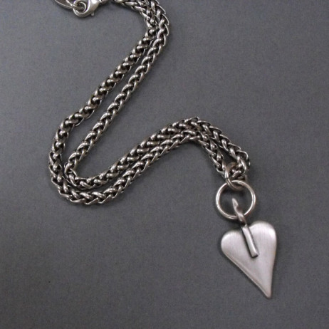Danon Jewellery Silver Signature Heart Rope Chain Necklace