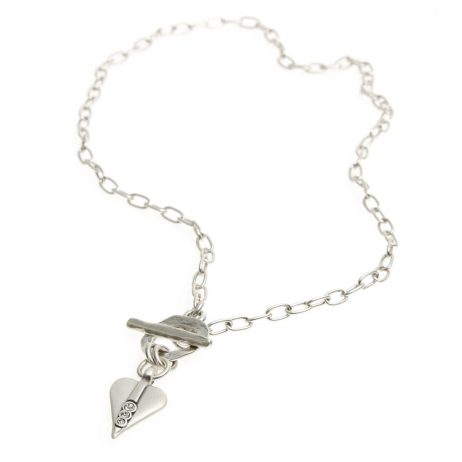 Danon Swarovski Crystal Silver Signature Heart Necklace