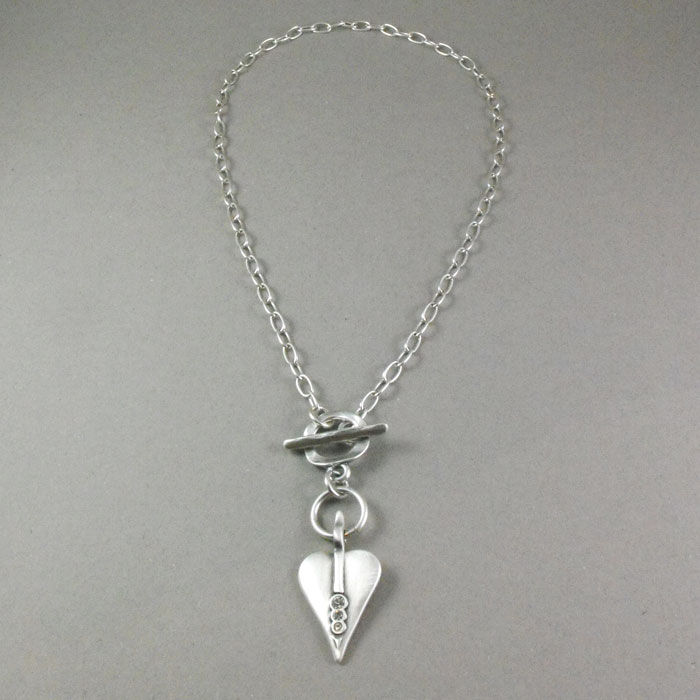 Danon Jewellery Silver Swarovski Crystal Heart Necklace