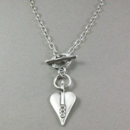 Danon Swarovski Crystal Silver Signature Heart Necklace