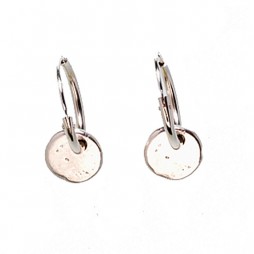 Hultquist Classic Silver Plated Coin Hoop Earrings