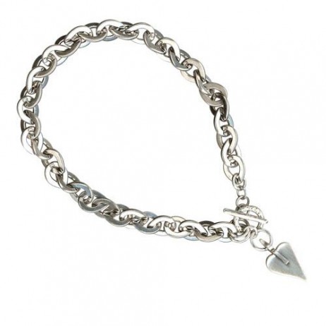 Danon Jewellery Chunky Silver Signature Heart Necklace