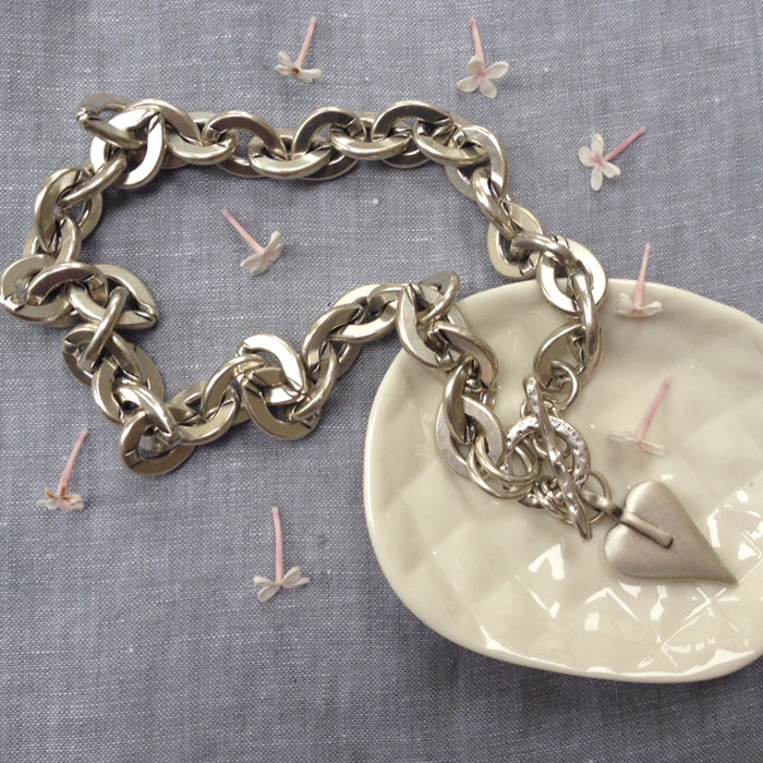 Danon Jewellery Chunky Silver Signature Heart Necklace