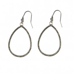 Hultquist Silver Plated Large Drop Earrings with Swarovski Crystals