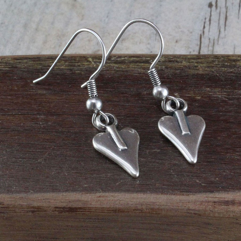 Danon Jewellery Mini Silver Heart Drop Earrings