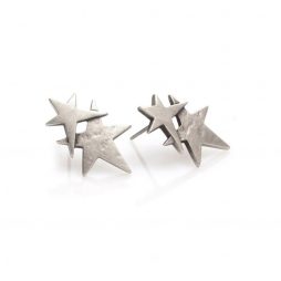 Danon Jewellery Silver Plated Double Star Earrings
