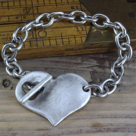 Danon Jewellery Silver Bracelet with Large Chunky Heart
