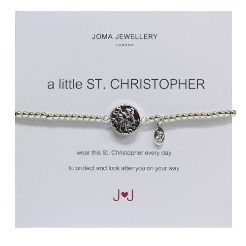 Joma Jewellery a little St Christopher Silver Bracelet with Free P&P