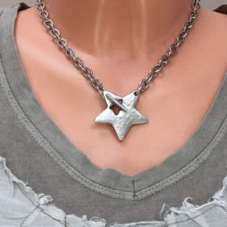 Danon Jewellery Silver Large Star Chunky Necklace