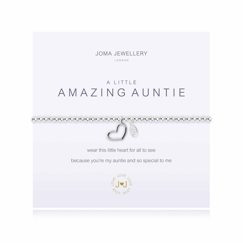 Joma Jewellery a little Amazing Auntie Silver Heart Bracelet 1662