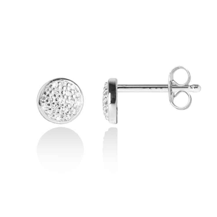 Forever Joma The Fine Sterling Silver Pave Disc Earrings Forever Joma The Fine Sterling Silver Pave Disc Earrings