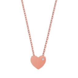 Estella Bartlett Rose Gold Plated Cubic Zironia Heart Necklace