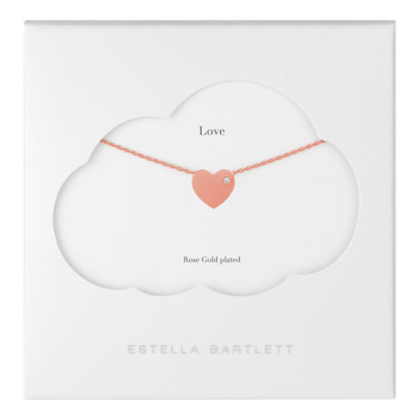 Estella Bartlett Rose Gold Plated Cubic Zironia Heart Necklace