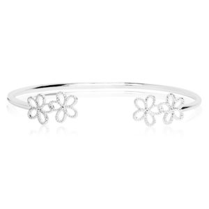 Joma Jewellery Silver Ditzy Daisy Bangle