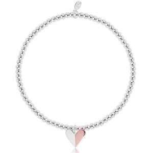 Joma Jewellery VALENTINA Silver and Rose Gold Heart Bracelet