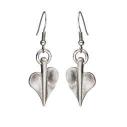 Danon Jewellery Mini Leaf of Love Drop Silver Earrings