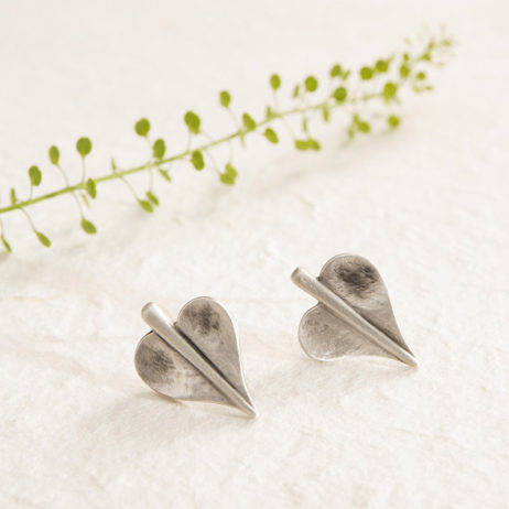 Danon Jewellery Silver Mini Leaf of Love Stud Earrings