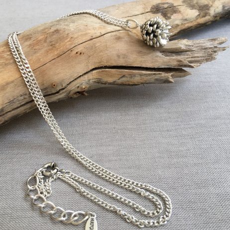 Hultquist Jewellery Fir Cone Long Silver Necklace
