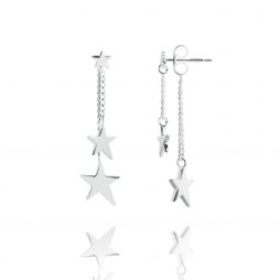 Joma Jewellery Karli Double Star Silver Drop Earrings 2347