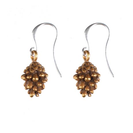Hultquist Jewellery Gold and Silver Fir Cone Earrings