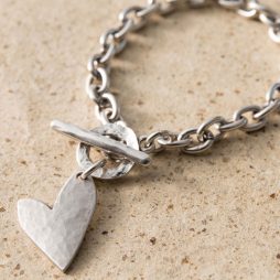 Danon Jewellery True Love Silver Heart T-Bar Bracelet