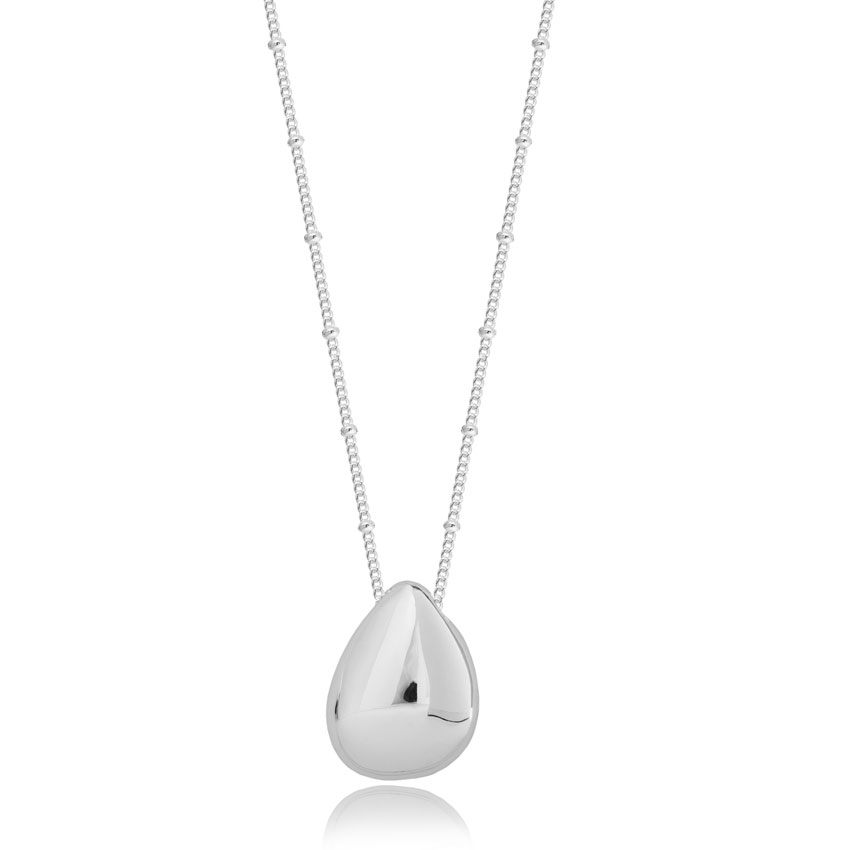 Joma Jewellery Pretty Pebbles Long Silver Necklace with Silver Large