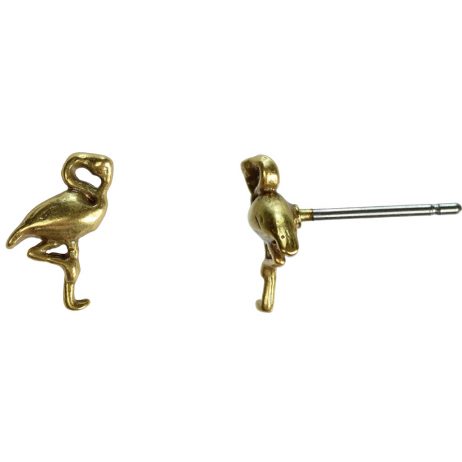Hultquist Jewellery Flamingo Earrings Gold Tropical Paradise