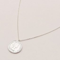 Estella Bartlett Lucky 6 Pence Necklace Silver Plated EB1935C_EB