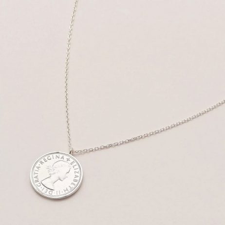 Estella Bartlett Lucky 6 Pence Necklace Silver Plated