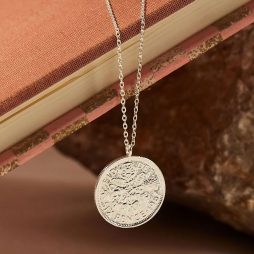 Estella Bartlett Lucky 6 Pence Necklace Silver Plated