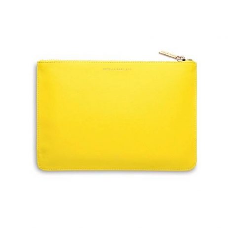 Personalised Estella Bartlett Yellow Medium Pouch Happy Thoughts