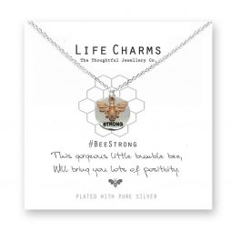 Life Charms Bee Strong Silver Necklace