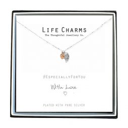 Life Charms Especially For You Angel Wing and Heart Necklace