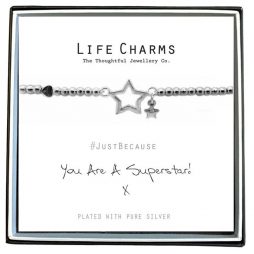 Life Charm You Are a Super Star Silver Bracelet