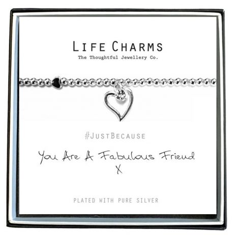Life Charm You Are A Fabulous Friend Silver Bracelet