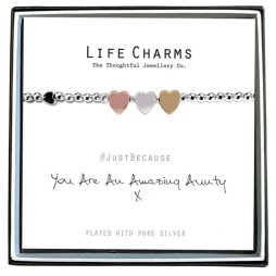 Life Charm You Are An Amazing Aunty Silver Bracelet