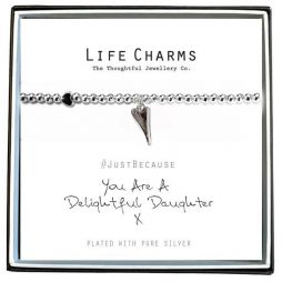 Life Charm You Are A Delightful Daughter Silver Bracelet