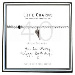 Life Charms Just Because You Are 40 Heart Bracelet